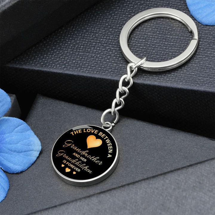 The Love between a Grandmother and Her Grandchildren is Forever - Circle Keychain