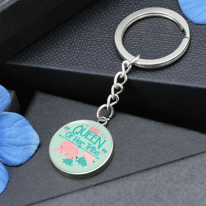 Queen of Her Tribe Version 2 - Circle Keychain