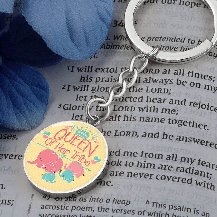 Queen of Her Tribe - Circle Keychain