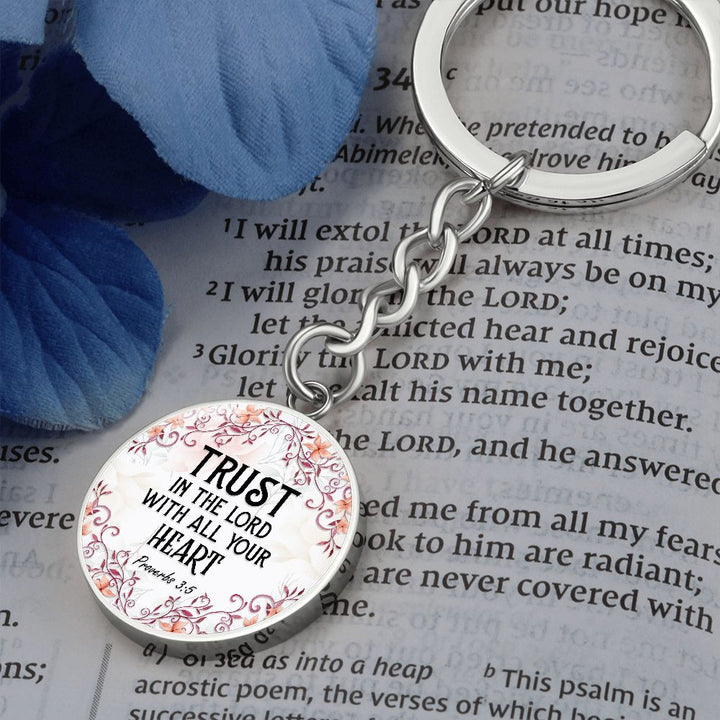 Trust in the Lord with All Your Heart - Circle Keychain