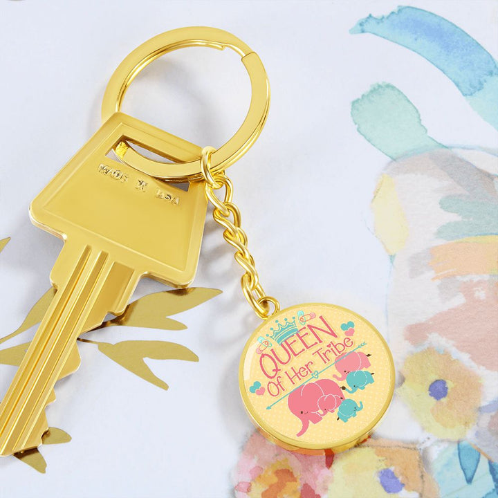 Queen of Her Tribe - Circle Keychain