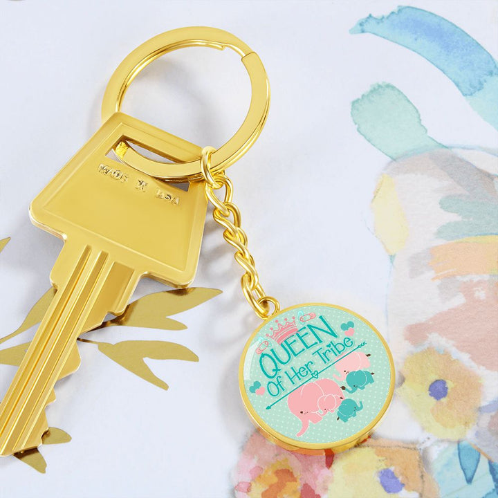 Queen of Her Tribe Version 2 - Circle Keychain