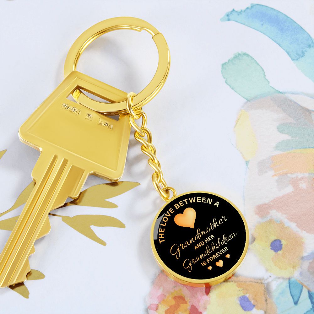 The Love between a Grandmother and Her Grandchildren is Forever - Circle Keychain