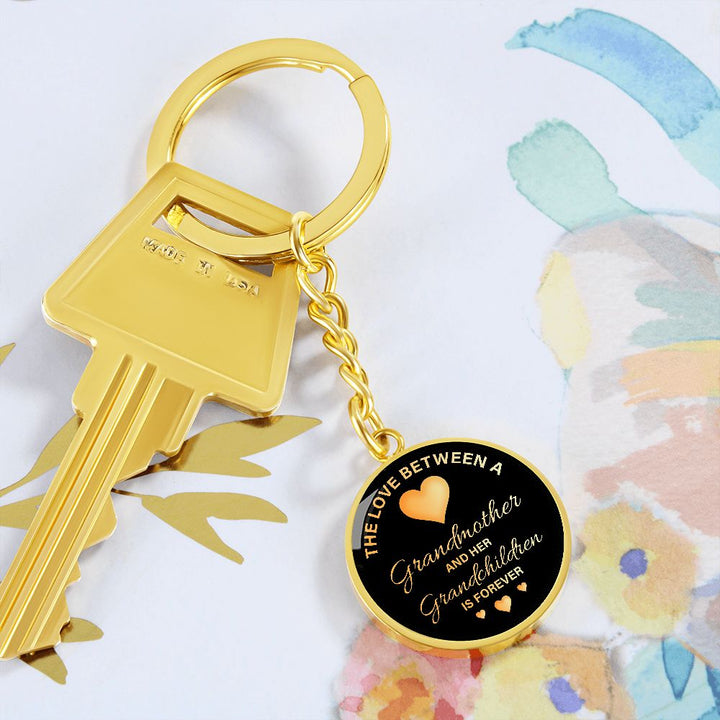 The Love between a Grandmother and Her Grandchildren is Forever - Circle Keychain
