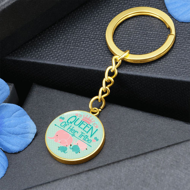 Queen of Her Tribe Version 2 - Circle Keychain