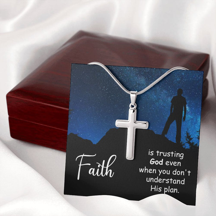 Faith | Trusting God even when you don't - Stainless Cross Necklace with Ball Chain