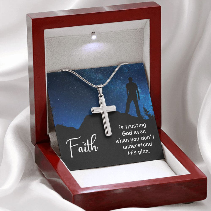 Faith | Trusting God even when you don't - Stainless Cross Necklace with Ball Chain