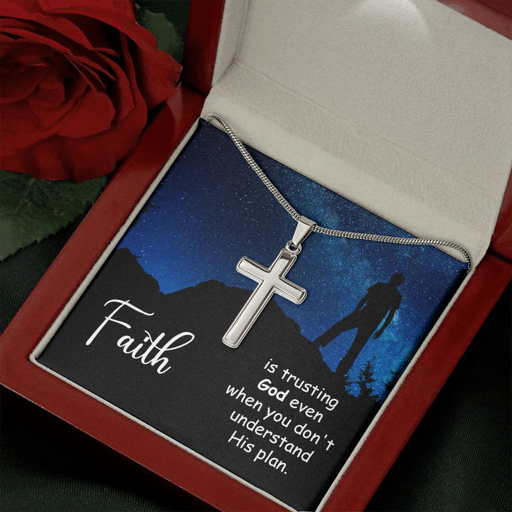 Faith | Trusting God even when you don't - Stainless Cross Necklace with Ball Chain