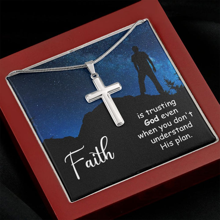 Faith | Trusting God even when you don't - Stainless Cross Necklace with Ball Chain