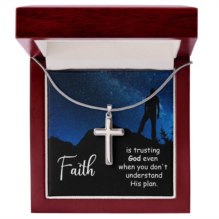 Faith | Trusting God even when you don't - Stainless Cross Necklace with Ball Chain